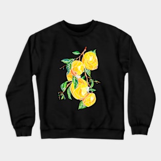 Lemons on a tree branch Crewneck Sweatshirt